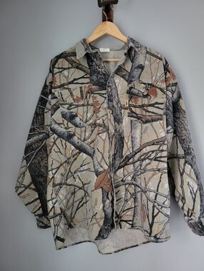 Camo Button-Up Shirt Vintage 1980s/1990s Ideal Made In The USA Size XL